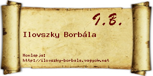 Ilovszky Borbála névjegykártya