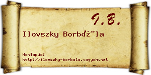 Ilovszky Borbála névjegykártya
